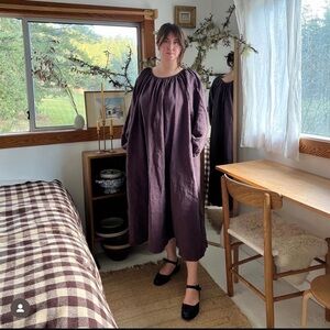 Shelter Olive Dress - Oxblood Linen